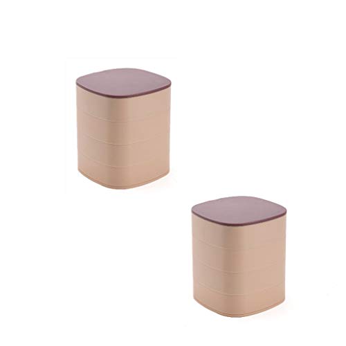 Plástico giratorio Caja Joyero,La estructura de cuatro capas con espejos no ocupa espacio y simple Estuche de Joyas joyero de viaje OrganizadorJoyas Estuche de Viaje Portátil joyeros organizador