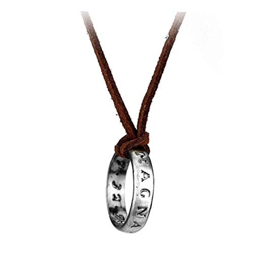 Plateado Plata, Collar De Cuero Cable De Nathan Drake Collar De Cadena Larga Hombres Accesorios