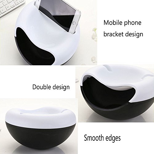 Plato de Fruta Perezosa,Plástico Doble Capa Removible Snacks Plato de Fruta con Portateléfono para Almacenamiento de Dulces,Semillas de Melón, Cacahuetes y Pistachos