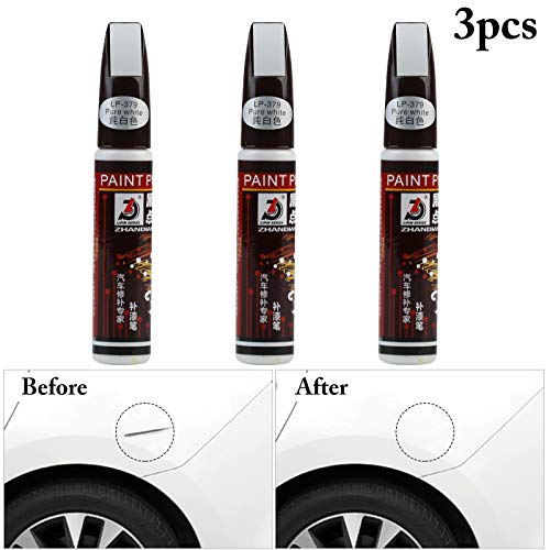 Pluma de retoque del Coche,Fanport 3pc Rotulador de retoque con Pincel para la Pintura del Coche Auto Rascandose Reparador Pintura para Retoques Boligrafo
