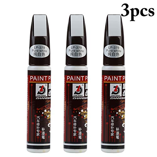 Pluma de retoque del Coche,Fanport 3pc Rotulador de retoque con Pincel para la Pintura del Coche Auto Rascandose Reparador Pintura para Retoques Boligrafo