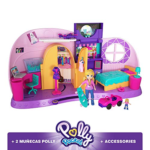 Polly Pocket Habitación Polly-Transformación, casa de muñecas (Mattel FRY98) , color/modelo surtido