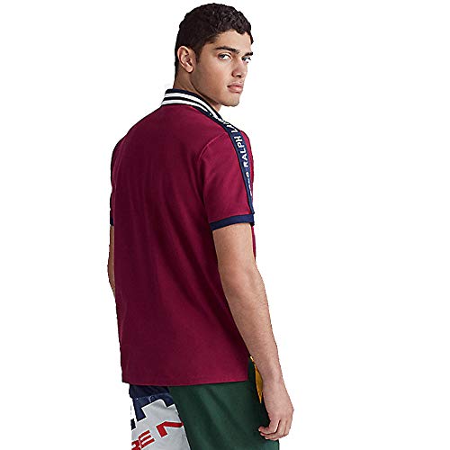 Polo Ralph Lauren Custom Slim Fit Mesh Polo (M, Classic Wine)