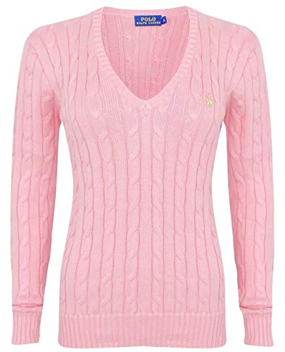 Polo Ralph Lauren - Polo de algodón con cuello en V (talla XS), color rosa