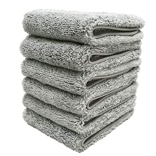 Polyte - Toalla para la Cara de Microfibra superabsorbente antipelusa - Gris - 33 x 33 cm - Pack de 6