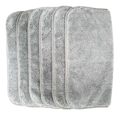Polyte - Toalla para la Cara de Microfibra superabsorbente antipelusa - Gris - 33 x 33 cm - Pack de 6