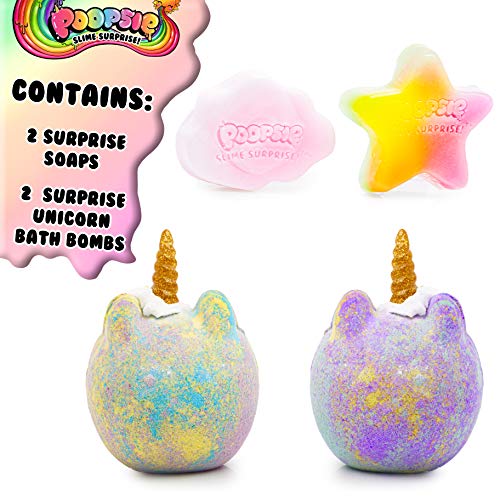 Poopsie Slime Surprise Set de Bombas de Baño y Jabón, Incluye Bombas Baño Efervescentes de Unicornio y Jabones de Arcoiris Perfumados, Regalos Originales para Niñas y Adolescentes