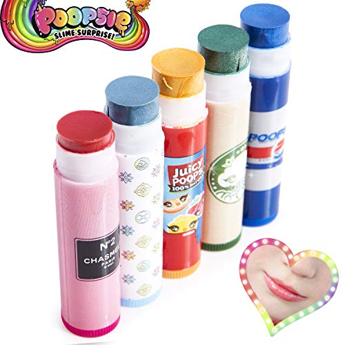 Poopsie Slime Surprise Unicornio Set de Barras de Labios para Niñas, Incluye 5 Barras Brillo de Labios con Fragancia, Set Maquillaje Niña, Regalos Originales para Niñas Adolescentes