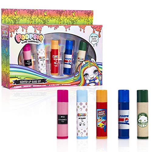 Poopsie Slime Surprise Unicornio Set de Barras de Labios para Niñas, Incluye 5 Barras Brillo de Labios con Fragancia, Set Maquillaje Niña, Regalos Originales para Niñas Adolescentes