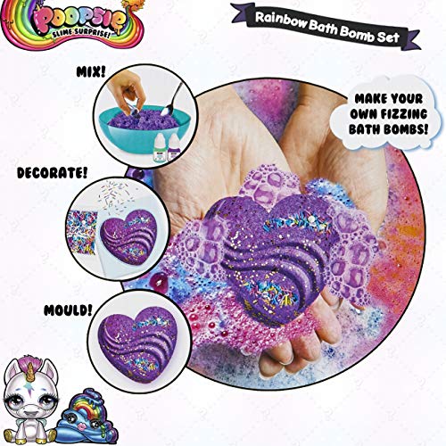 Poopsie Slime Surprise Unicornio Set de Bombas de Baño para Niñas, CREA Tus Propias Bombas Baño Efervescentes Arcoiris con Moldes, Juguete Educativo Regalos Originales Popsie para Niños