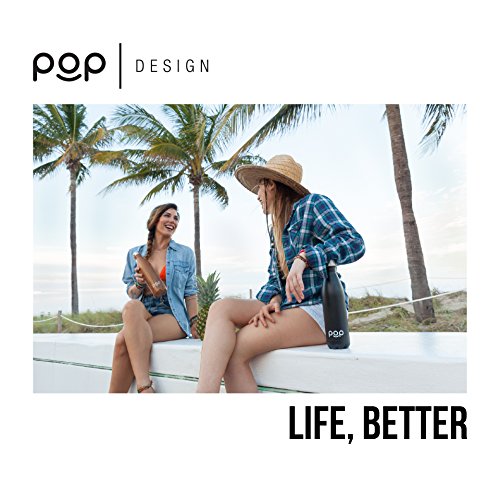 POP Design Botella de Agua, Mantiene Bebidas frías por 24h y Calientes por 12h, Acero Inoxidable con Aislamiento en vacío, Tapón Anti Goteo y Anti Sudor, 500 ML, Zebrana