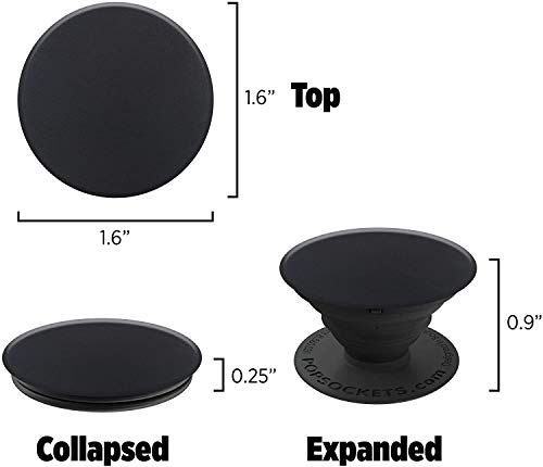 Popsockets - Soporte y Agarre (No Intercambiable) para Teléfonos Móviles y Tabletas - Black