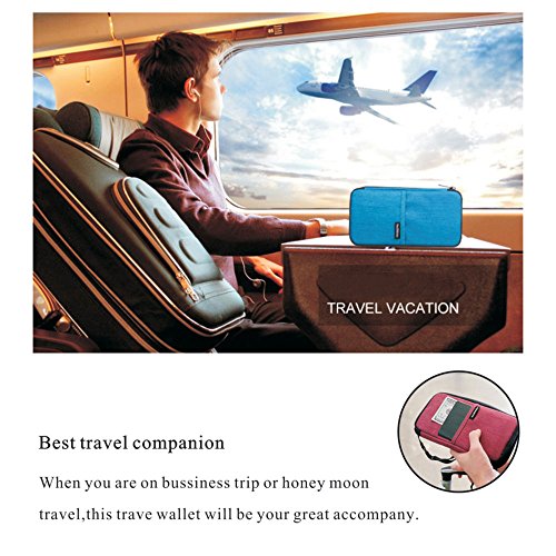 Portadocumentos para viajes – Organizador de documentos familiares resistente y a prueba de agua con correa de mano