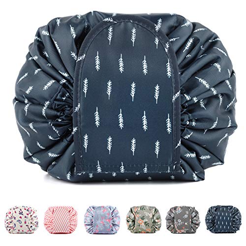 Portátil Lazy Drawstring Bolsa de Maquillaje de Viaje Bolsa de cosméticos Organizador de artículos de tocador Impermeable Grande para Mujeres y niñas