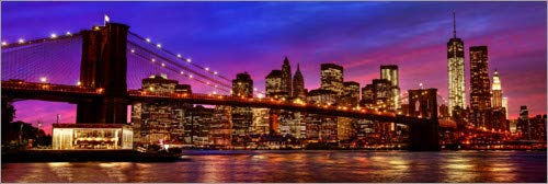 Póster 150 x 50 cm: Brooklyn Bridge de Art Couture - impresión artística, Nuevo póster artístico