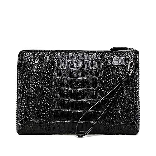 POUPDM Billetera de Hombre Bolso de Hombre Nuevo Bolso de   Cuero de Embrague de sección Transversal de Gran Capacidad Cartera de Hombre de Negocios, Negro