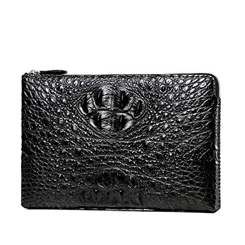 POUPDM Billetera de Hombre Bolso de Hombre Nuevo Bolso de   Cuero de Embrague de sección Transversal de Gran Capacidad Cartera de Hombre de Negocios, Negro