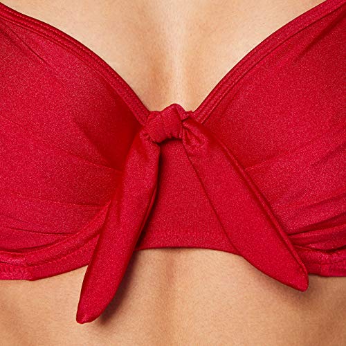 Pour Moi? Azure Underwired Lined Non Padded Top Parte Superior de Bikini, Deep Red, 34DD para Mujer