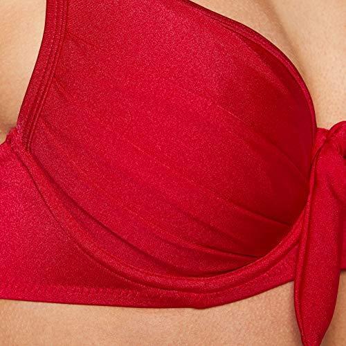 Pour Moi? Azure Underwired Lined Non Padded Top Parte Superior de Bikini, Deep Red, 34DD para Mujer