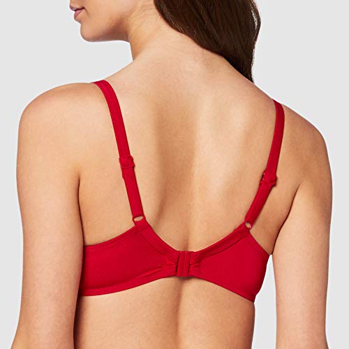 Pour Moi? Azure Underwired Lined Non Padded Top Parte Superior de Bikini, Deep Red, 34DD para Mujer