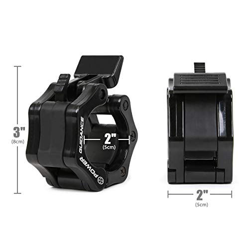 POWER GUIDANCE Abrazaderas de Topes para Barras, Barbell Barra Barra Olímpica con Bloqueo para Fitness,Mancuernas (1 par)