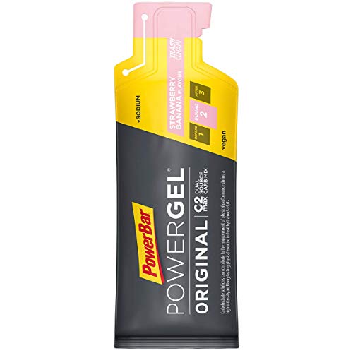 PowerBar PowerGel Original Strawberry-Banana 24x41g - High Carb Energy Gel + C2MAX Magnesio e Sodio