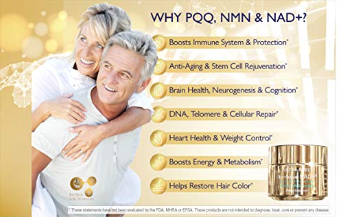 PQQ NMN NAD+ CoQ10 Vitamin B5 B6 B7 B9 & B12 Betaine TMG Piperine - MAXIMUM ENERGY - Reduce Fatigue, Tiredness & Exhaustion - IMMUNE SUPPORT - Thera Stem Cell (ENERGISE I)