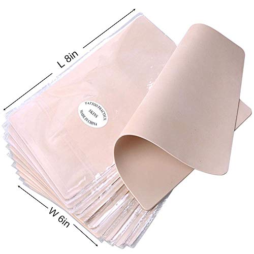 Práctica de la piel del tatuaje en blanco - Rayyl Double Sides 5 Sheets 8x6 Tattooing and Microblading Eyebrow Practice Skin for Tattoo Supplies Kit de tatuaje para artistas del tatuaje