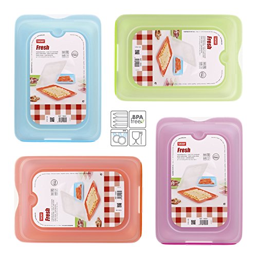 PracticFood - Lote de 3 Porta Embutidos y Alimentos Sistema FRESH, Conservación Optima de Lonchas en Nevera, Color Naranja, Medidas 17 x 3.2 x 25.2 cm