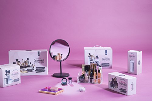Premier Housewares – Organizador de cosméticos, 3 Compartimentos, Transparente, PS-polystyrene, 13,4 x 13,4 x 12 cm