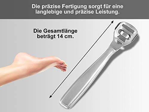 Premium Cuerno de piel de carpintero de Juego – Cortacallos + 11 cuchillas de Solingen fabricado en Alemania.