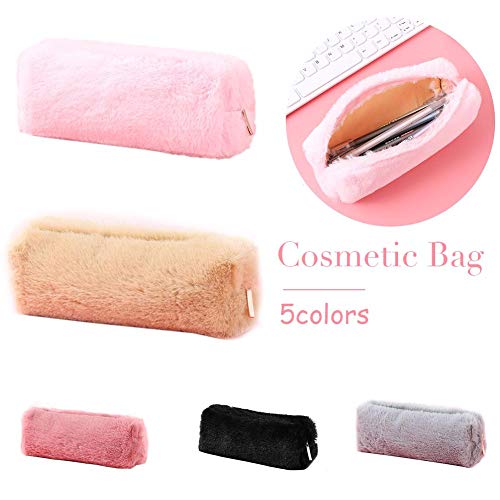 Presentimer Estuche de lápices de Felpa, Funda de papelería mullida Maquillaje Lindo Bolsa de Almacenamiento Chicas Adolescentes Niños Bolsa de Almacenamiento para Monedero Lápiz Cosmético