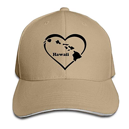 Presock Gorra De Béisbol,Gorro/Gorra Unisex Hawaii Heart Adult Adjustable Snapback Hats Peaked Cap
