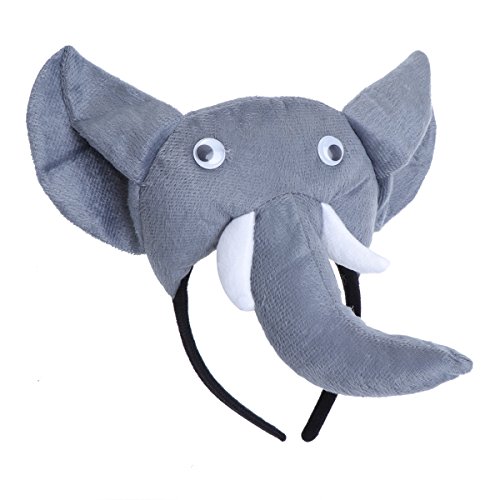 PRETYZOOM 3pcs Disfraz de Elefante para Niños Conjunto de Diadema con Orejas Animal Cola y Pajarita Traje de Costume para Fiesta Carnaval