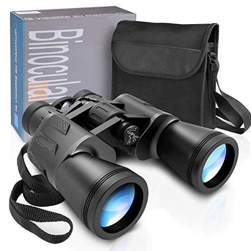 Prismáticos, Zaeel 12x50 Binoculares Profesionales, Telescopio de Prismáticos Compactos e Impermeables con Lentes Multicapa, Aumento de alta Potencia con Estuche, Tapas de Lentes, Correa y Tela