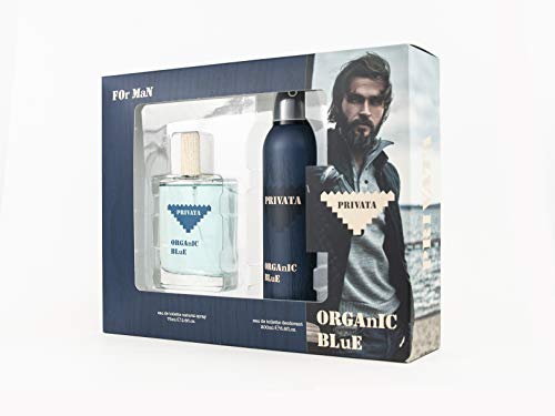 Privata Organic Blue Man Eau de Toilette Natural Spray 75ml + Deodorant Spray 200ml