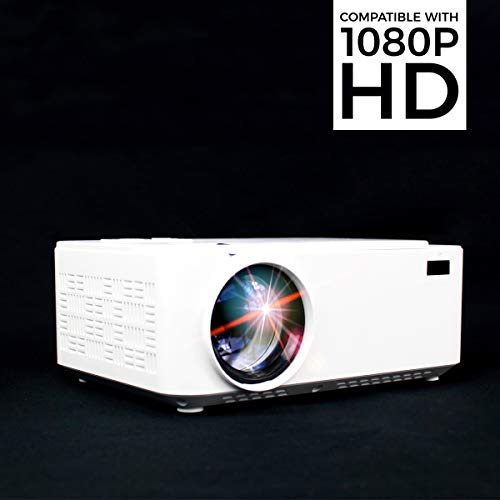 PRIXTON Goya P20 - Mini Proyector Portatil / Proyector Cine en Casa de 2.800 Lumens, 2 Altavoces y Mando a Distancia Incluido, 50.000 Horas Reproducción, Entradas: VGA, 2xHDMI, USB2.0, MicroSD y AV