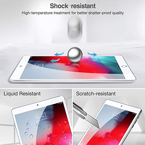 ProCase Vidrio Real para iPad Air 10,5" 2019/iPad Pro 10.5" 2017, Protector de Pantalla de Cristal Templado iPad Air 3/Pro 10,5