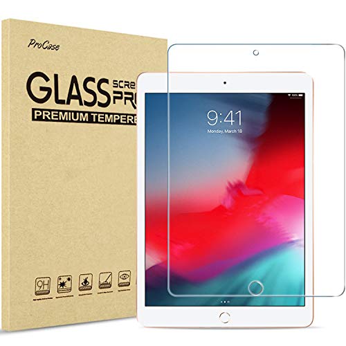 ProCase Vidrio Real para iPad Air 10,5" 2019/iPad Pro 10.5" 2017, Protector de Pantalla de Cristal Templado iPad Air 3/Pro 10,5