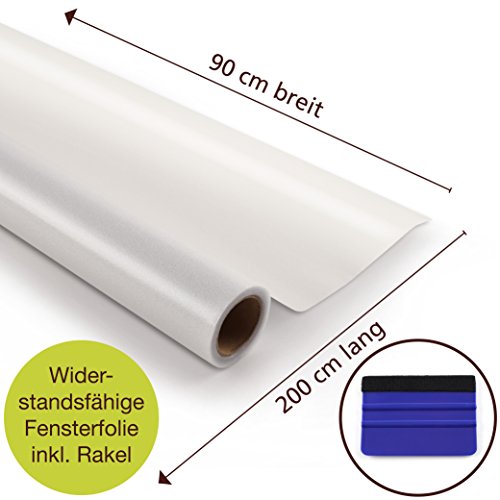 ProfessionalTree Vinilo Cristal Ventana Autoadhesivo – Pegatina Película Efecto Traslúcido Mate para Proteger tu Privacidad - Incluye alisador - Medida 90x200 cm (1 rollo)