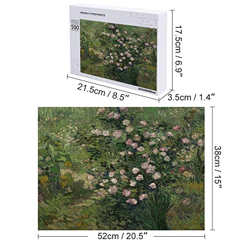 Promini Rompecabezas de Madera de 500 Piezas con Rosas, Juegos de Rompecabezas Diarios para Adultos y niños