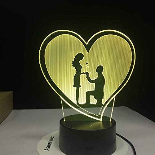 Propuesta de Noche de Bodas luz Cambio de Color Holograma atmósfera Novedad lámpara para decoración del hogar Regalo de ilusión Visual