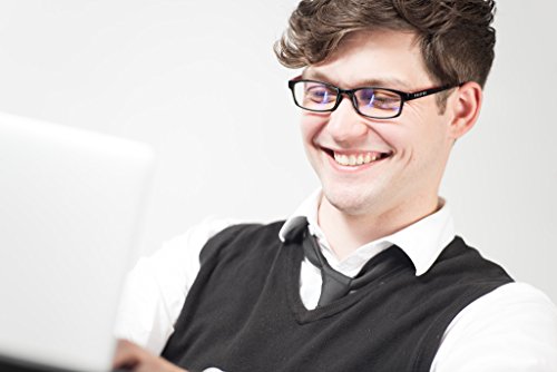 PROSPEK - Gafas para ordenador Premium – Professional – Con filtro de luz azul y antirreflejante (+0.00 Dioptrías | Rojo y Negro | Tamaño Regular)