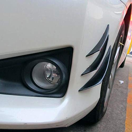 Protector 6pcs universal Negro Gloss Car Styling Accesorios for automóviles tope delantero del labio de goma Fin Spoiler Splitter Canard etiqueta engomada del cuerpo Valence