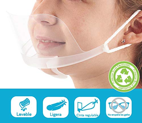 Protector bucal transparente - PACK 10 Unidades - Para hostelería, dentistas, peluqueros.