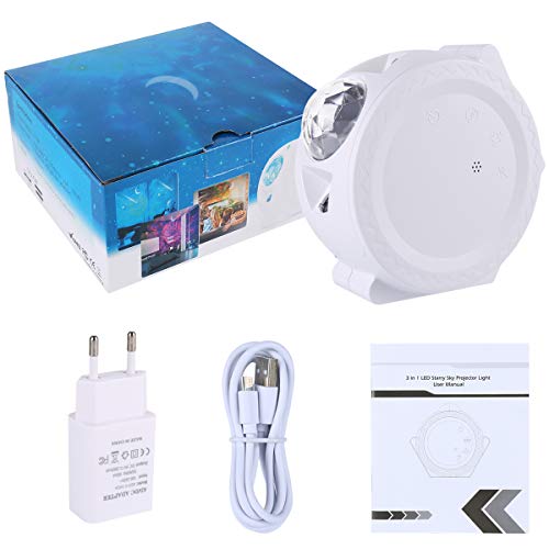 Proyector de luz nocturna LED, ALED LIGHT 3-en-1 Star Night Light Luz de proyector Ocean Wave Proyector decorativo Luz de luna activada Luz de proyector de estrellas