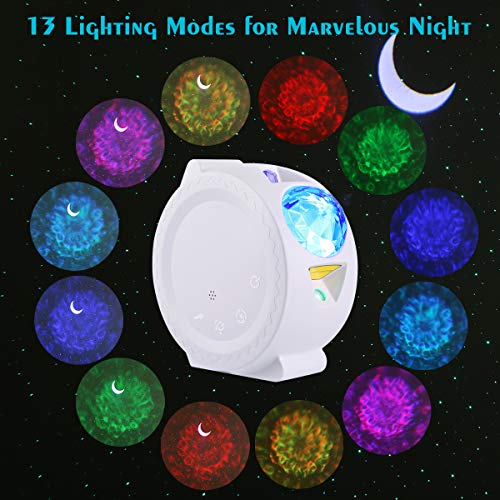 Proyector de luz nocturna LED, ALED LIGHT 3-en-1 Star Night Light Luz de proyector Ocean Wave Proyector decorativo Luz de luna activada Luz de proyector de estrellas
