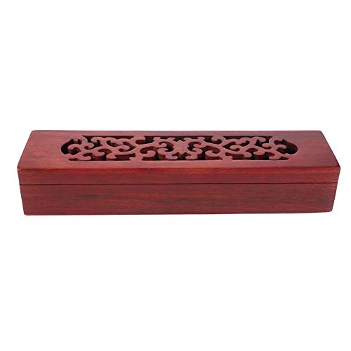 Pssopp Incienso Stick Holder Box Hecho a Mano Incienso Stick Madera Joss Stick Cono Holder Quemador Caja de Almacenamiento Ash Catcher con hogar Templo Budista Accesorio(Venta Corta)