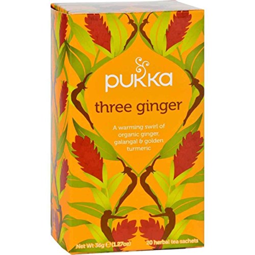 Pukka Organic Three Ginger Tea - 20 bags per pack -- 6 packs per case.