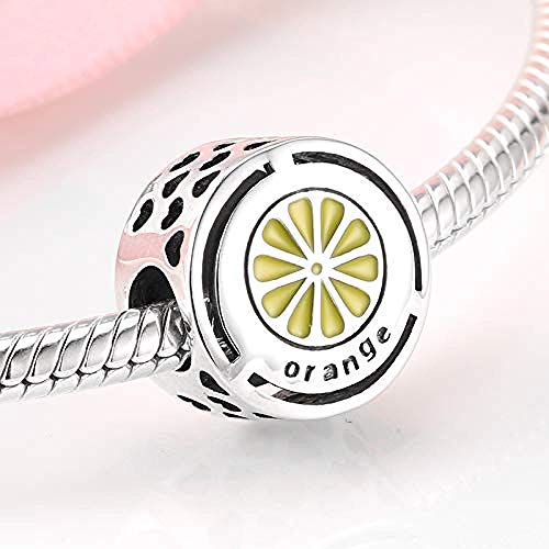 Pulsera Charms Abalorios Orange Bead Sweet Favorite Fruit Bangles Mujer Plata De Ley 925 Colgantes Finos Pulsera Fabricación De Joyas Niñas Adolescentes Diy Mejor Regalo Fit Encanto Original